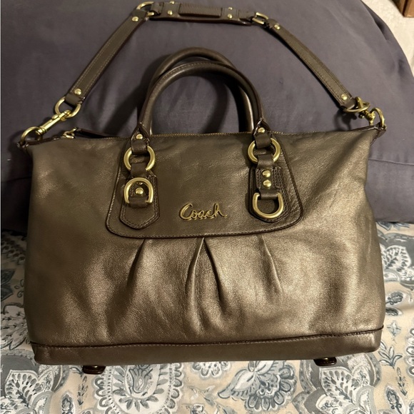 Coach Brown Leather Satchel with Gold Hardware - Picture 1 of 14